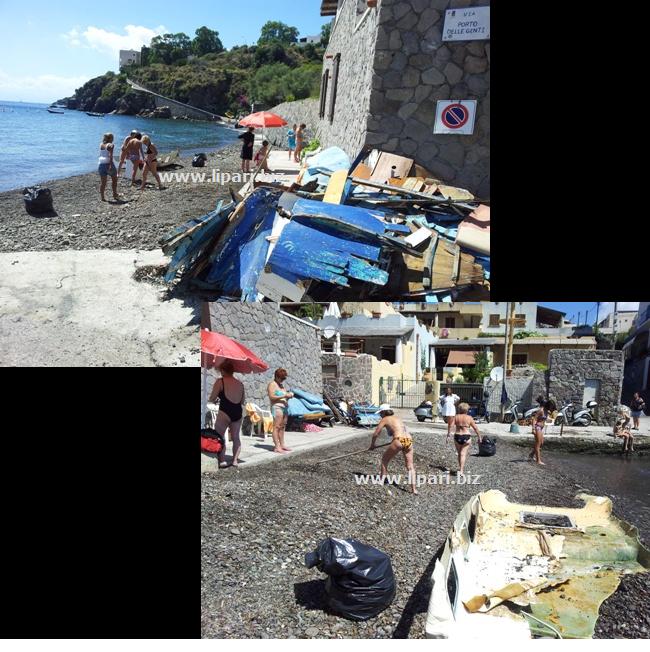 Portinente, i turisti si ripuliscono la spiaggetta