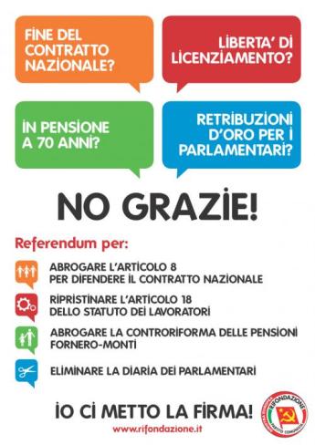 Lavoro, pensioni, Casta: raccolta firme a Lipari