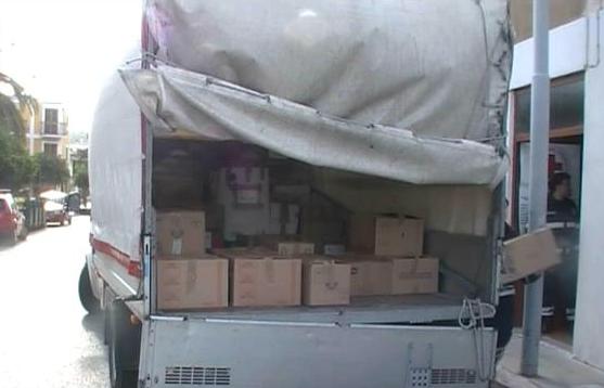 Camion della Cri pronto per Barcellona e Saponara