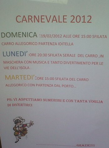 Sarà Carnevale anche a Panarea