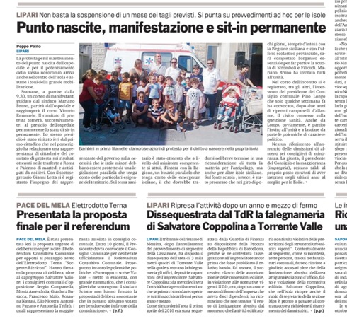 Protesta ospedale e Coppolina sulla Gazzetta
