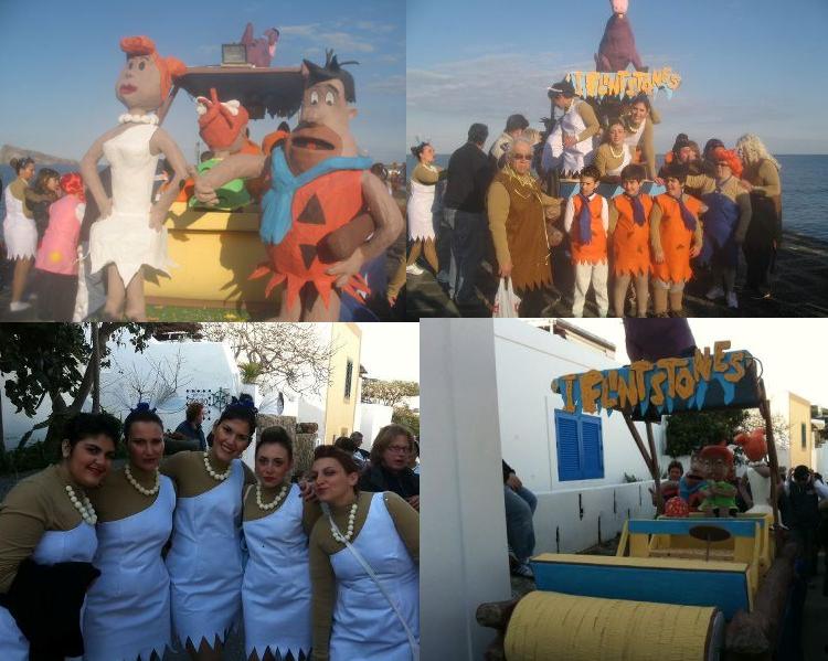 Carnevale, che belli i Flintstones a Panarea