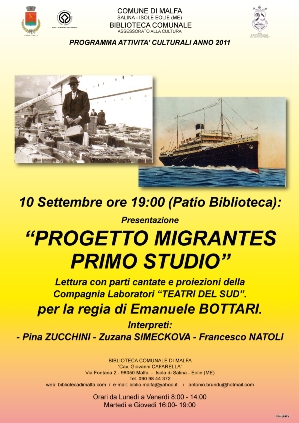 "Progetto Migrantes" alla biblioteca di Malfa