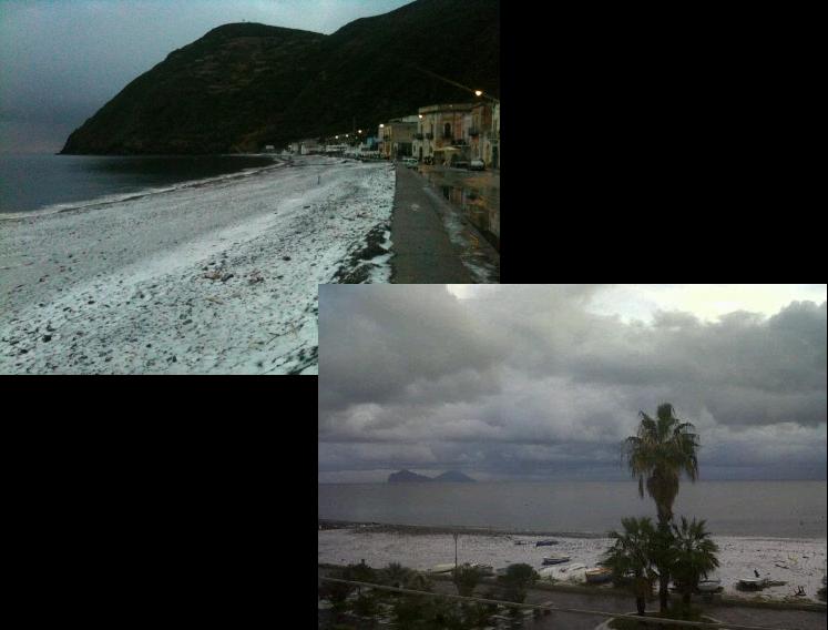 Neve a Lipari, le spiaggie