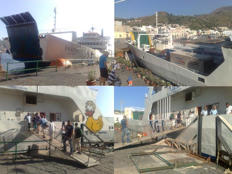 Vulcano-Lipari, notte di paura sulla "Bridge"