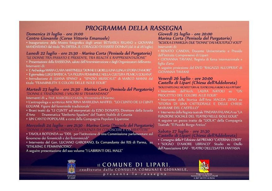 E' la settimana di "Eolie, Donne & Cultura"