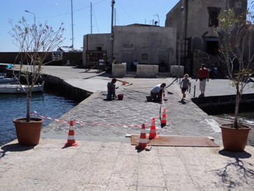Marina corta, ripristinata rampa e basolato