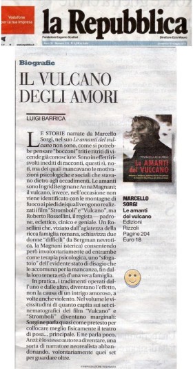 "Le amanti del Vulcano", recensione su Repubblica