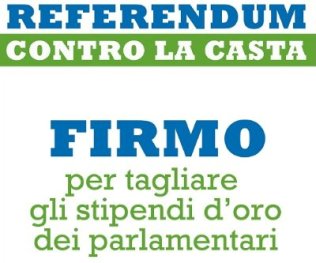 Referendum anti casta, firme entro il 26 luglio