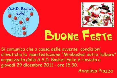 "Minibasket soto l'albero" rinviata