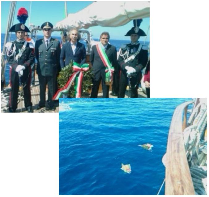 Santa Marina, fiori in mare in memoria vittime