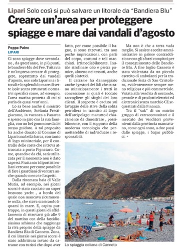 Eolie, mare e spiagge da tutelare 