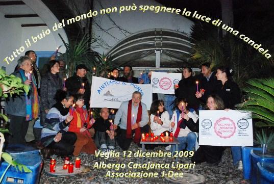 La veglia per il clima a Lipari