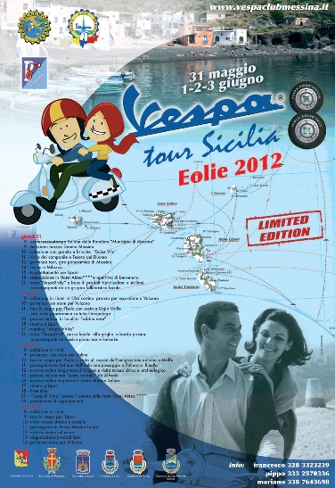 Vespa tour Sicilia fa tappa alle Eolie